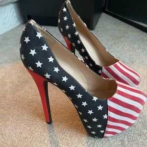 Sexy high heels American Flag